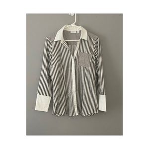 New York & Company Deep V Button Down